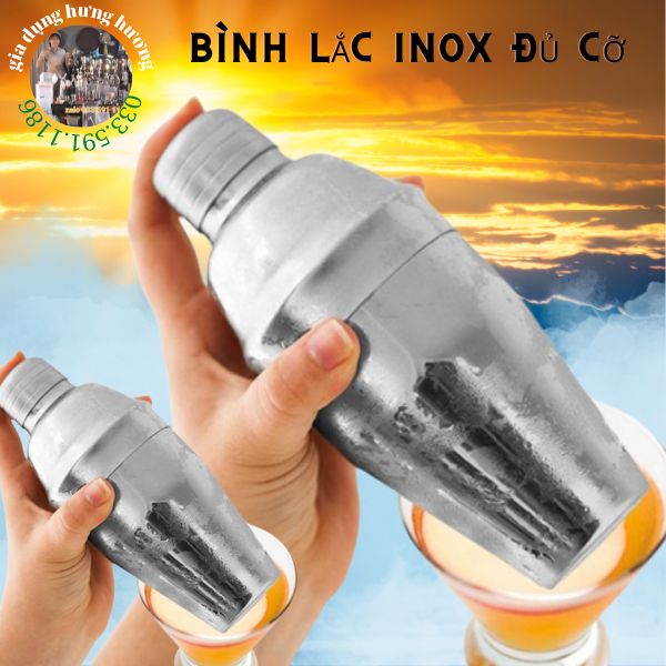 Bình shaker inox - bình lắc inox - bình shake inox pha chế cocktail trà sữa đủ các cỡ 350ml-550ml-750ml đẹp