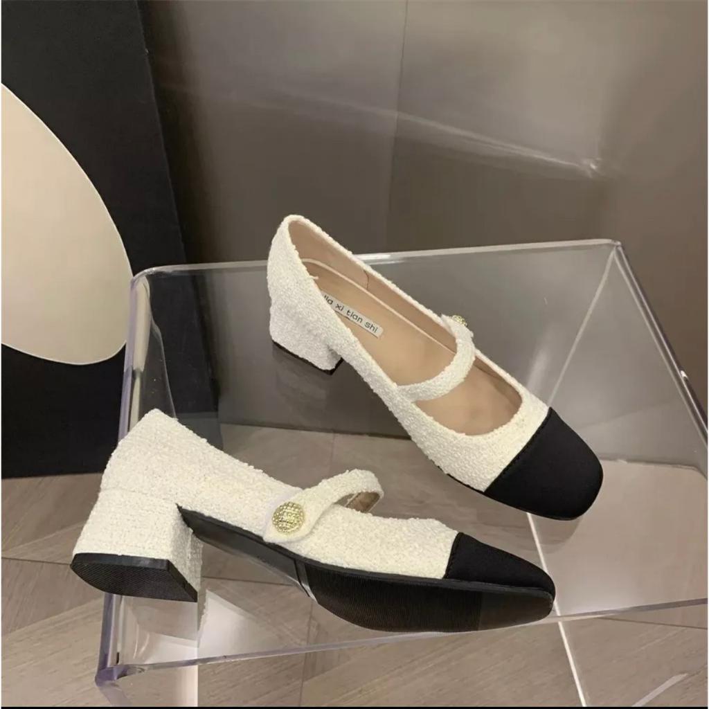 Giày Cao Gót Mũi Vuông 4.5CM Màu Sắc Tươi Sáng Thời Trang Cho Nữ