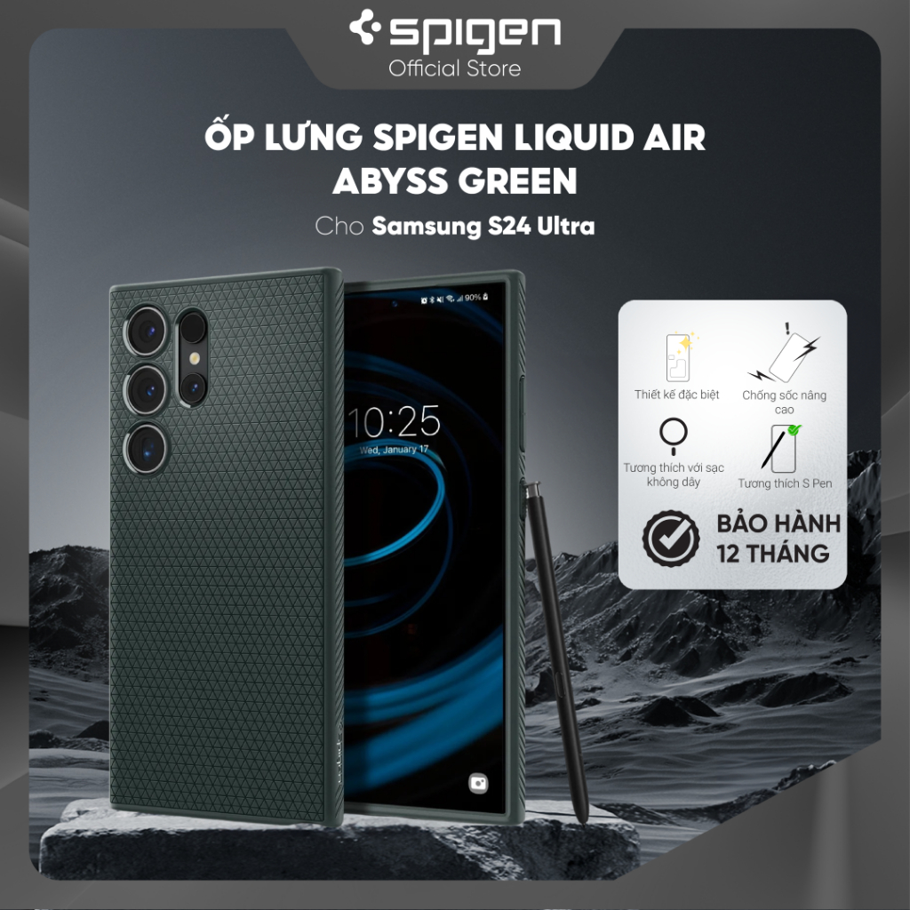 Ốp lưng Spigen Liquid Air cho Samsung Galaxy S24 Ultra/ S24 Plus / S24- Kiểu Dáng Độc Đáo,Hàng chính hãng