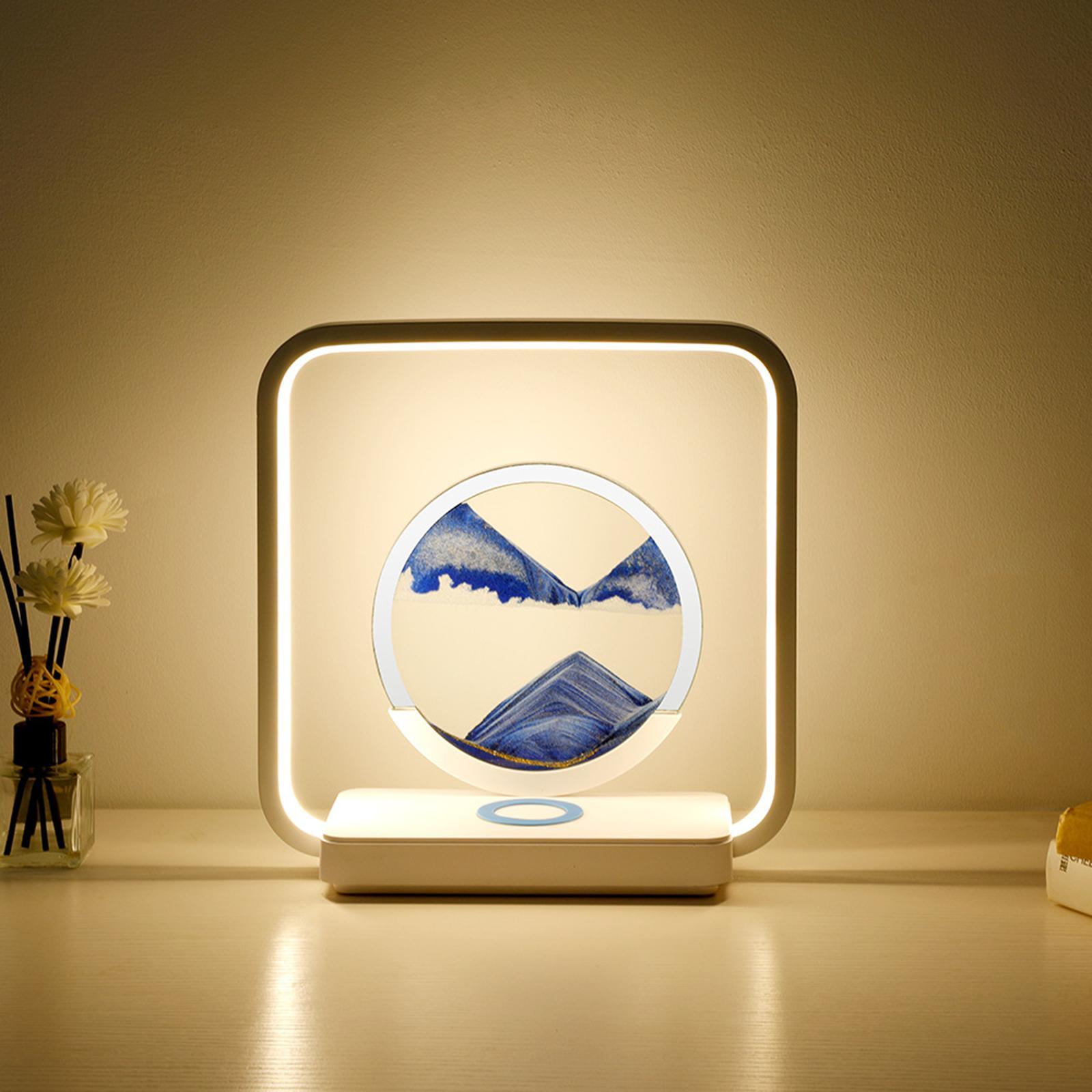 Moving Sand Night Light Decorative USB Landscape Artwork Table Lamp Ornament