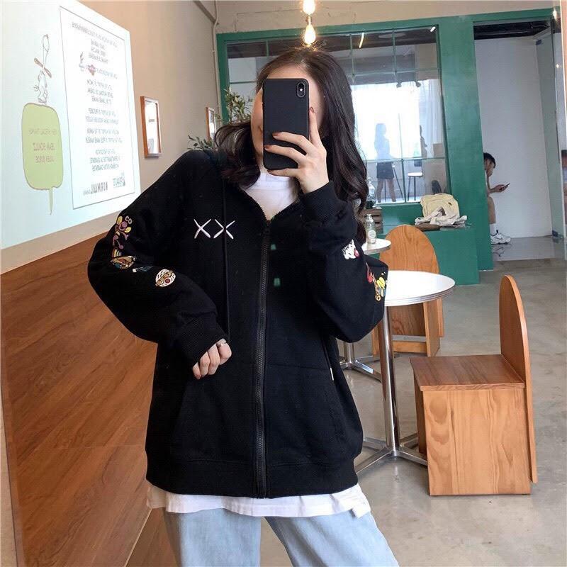 Áo khoác nam nữ nỉ ngoại in tay xx