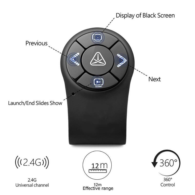 RF 2.4G Finger Ring Remote Wireless Presenter PowerPoint PPT Slides Clicker Pen có thể sạc lại