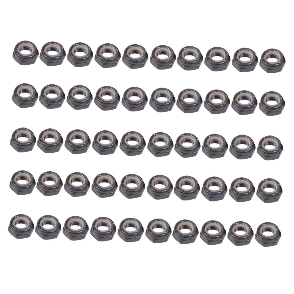 2x50 Pieces Skateboard Longboard Trucks Wheels Replacement Axle Nuts Hardware
