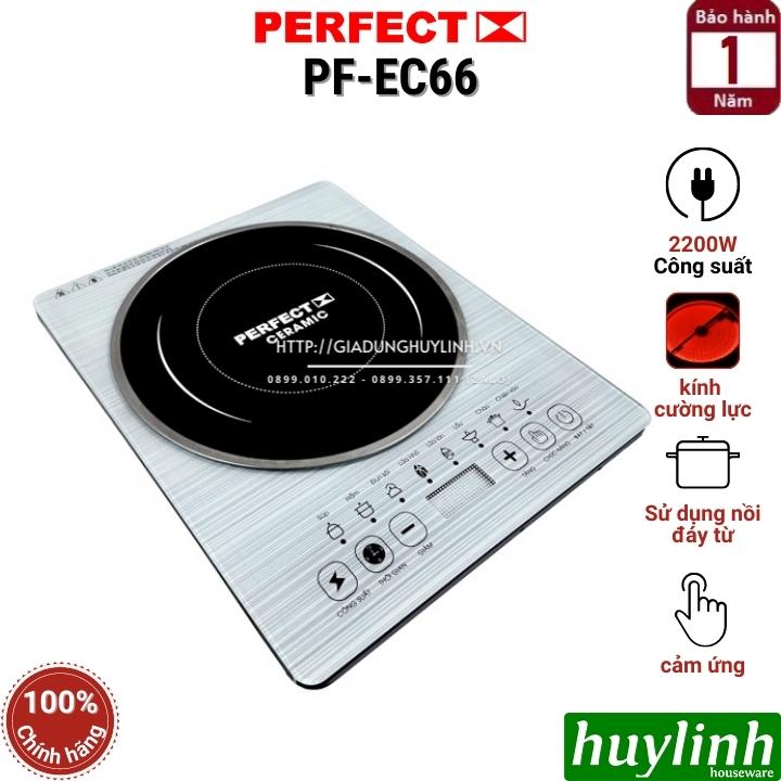 Bếp điện từ đơn Perfect PF-EC66 - Công suất 2200W - 8 Chức năng - Điều khiển cảm ứng Tiếng Việt - Hàng Chính Hãng