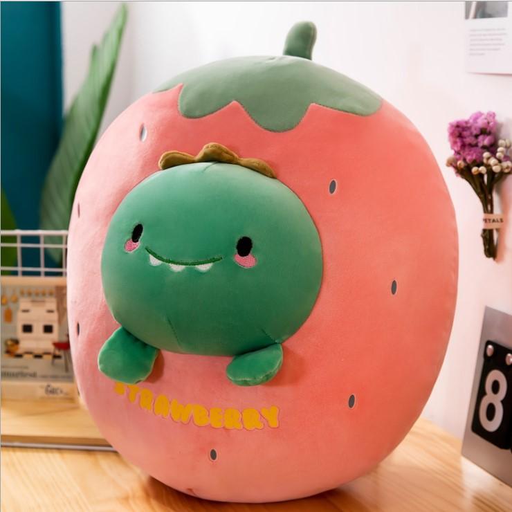 Gấu Bông Trái Cây Qủa Dâu Hình Mặt Thú Cưng Cute Size 48cm (4 Mẫu