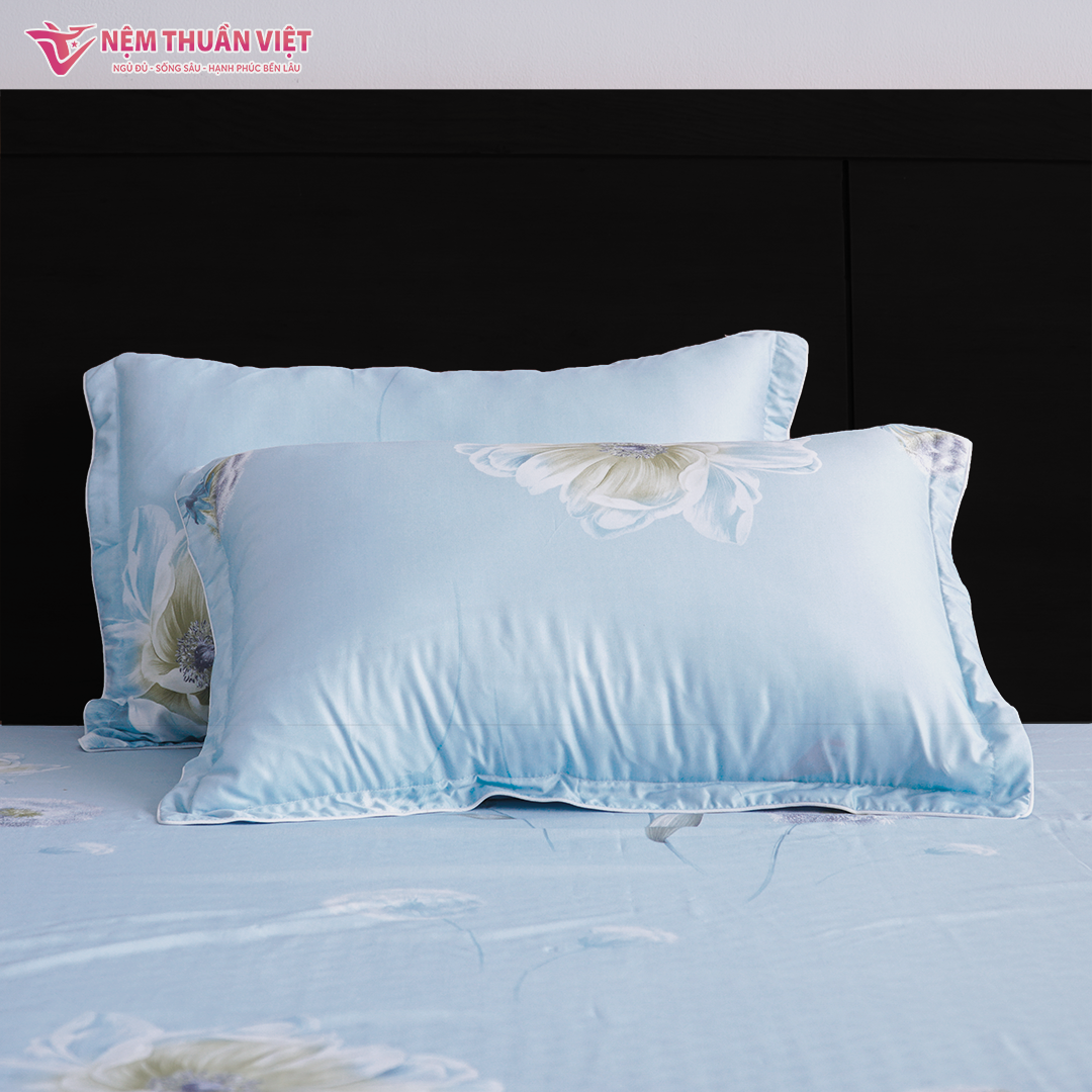 Chăn Mền Tencel Thuần Việt Cao Cấp - Xanh TC23 - Kích Thước 180x200
