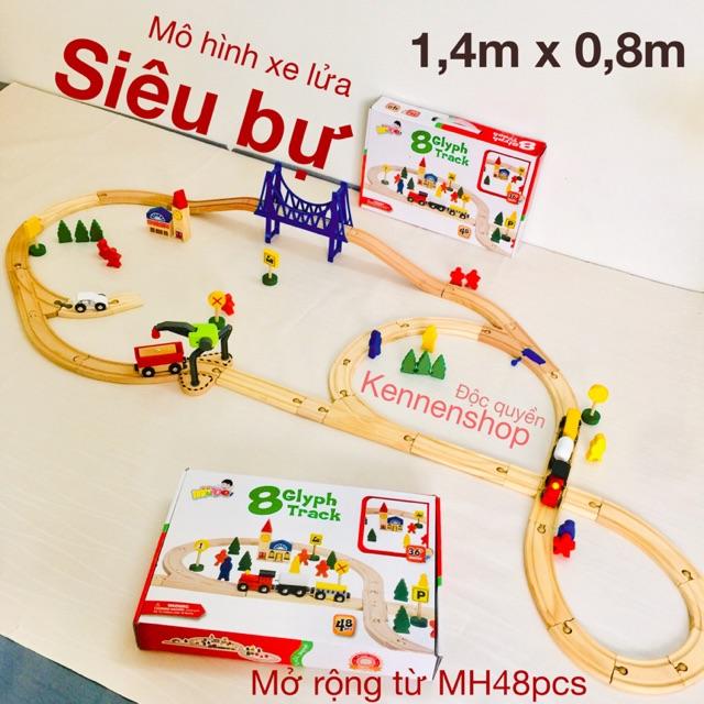 Mô hình xe lửa mở rộng từ bộ 48 pcs siêu bự siêu tiết kiệm