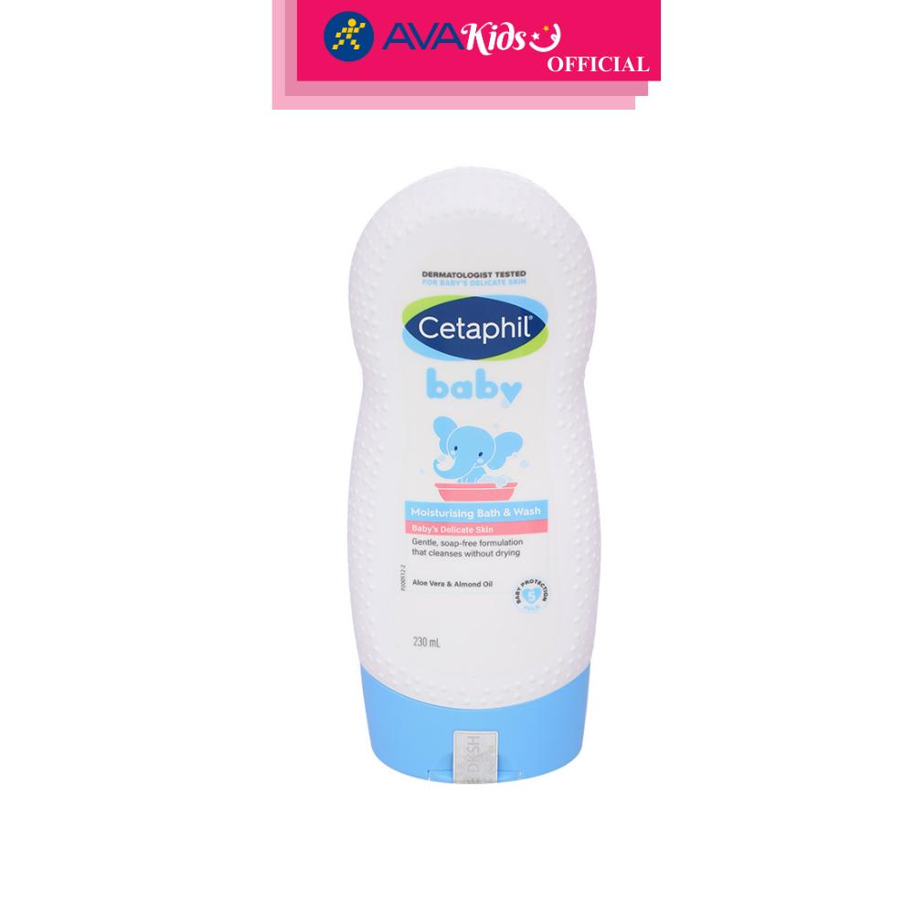 Sữa tắm cho bé Cetaphil Baby Moisturizing Bath &amp; Wash hương dịu nhẹ 230 ml (mọi độ tuổi) - Giao bao bì ngẫu nhiên - Hàng Chính Hãng