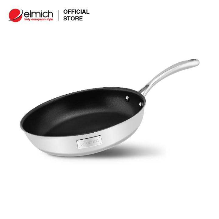 Chảo Inox cao cấp 2 lớp đáy liền Elmich Tri-Max Size 20-24-26-28cm