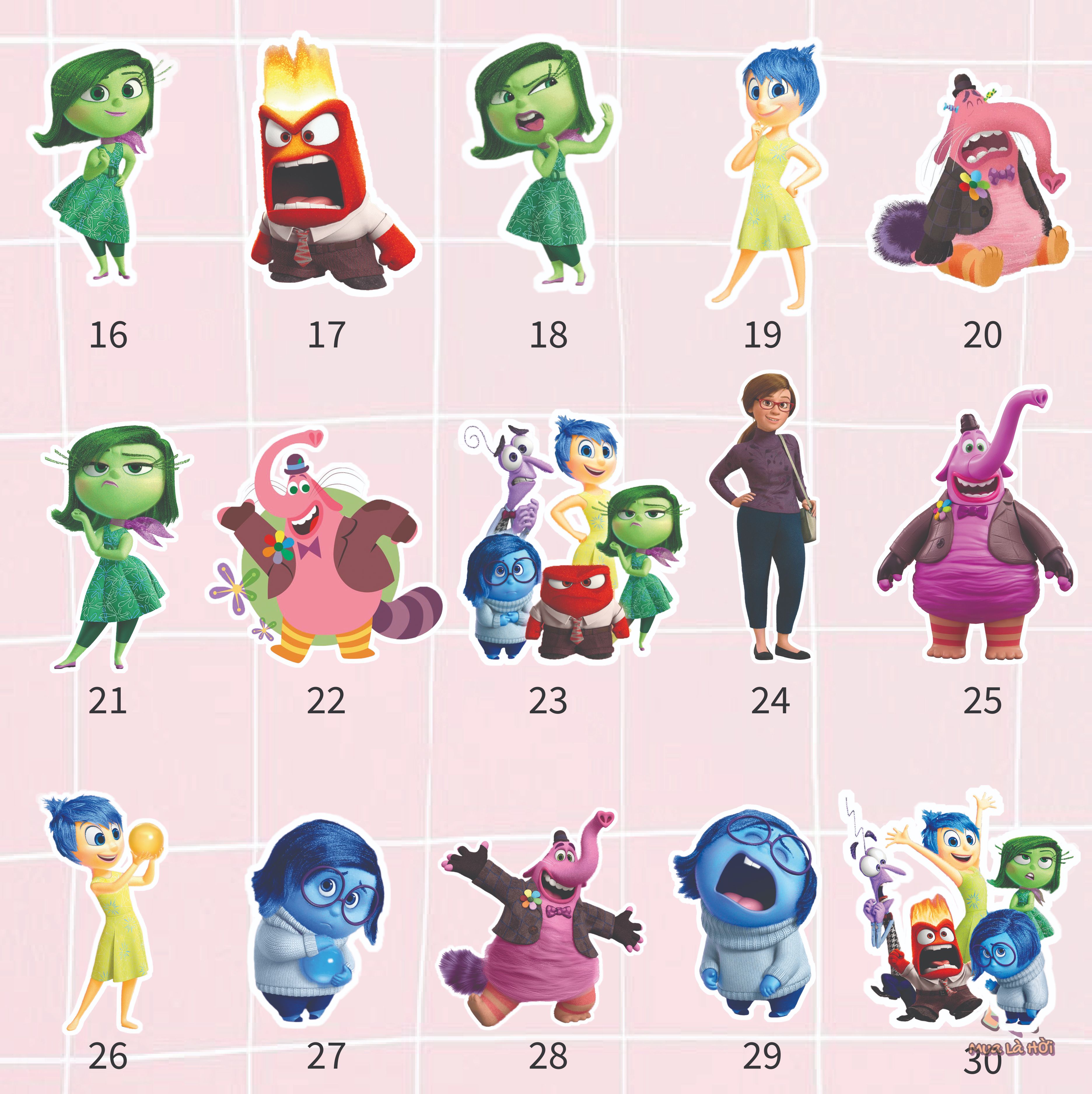 Miếng dán Stickers chủ đề Những mảnh ghép cảm xúc (Inside Out)