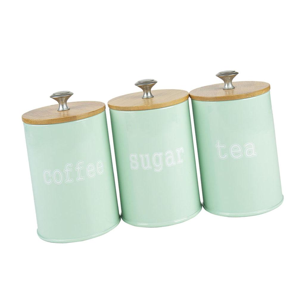 Bếp Kim Loại Gia Vị Canister Salt Sugar Pepper Pepper Jar