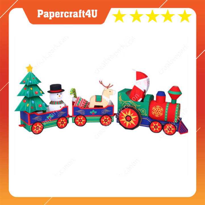 Mô hình giấy Lễ hội Giáng Sinh Ông già  NOEL Christmas Train