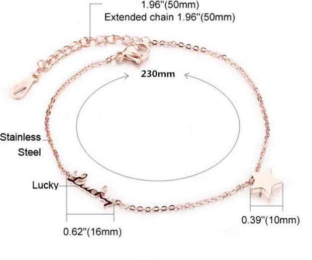 Lắc chân titatium ngôi sao may mắn không đen BHLC29