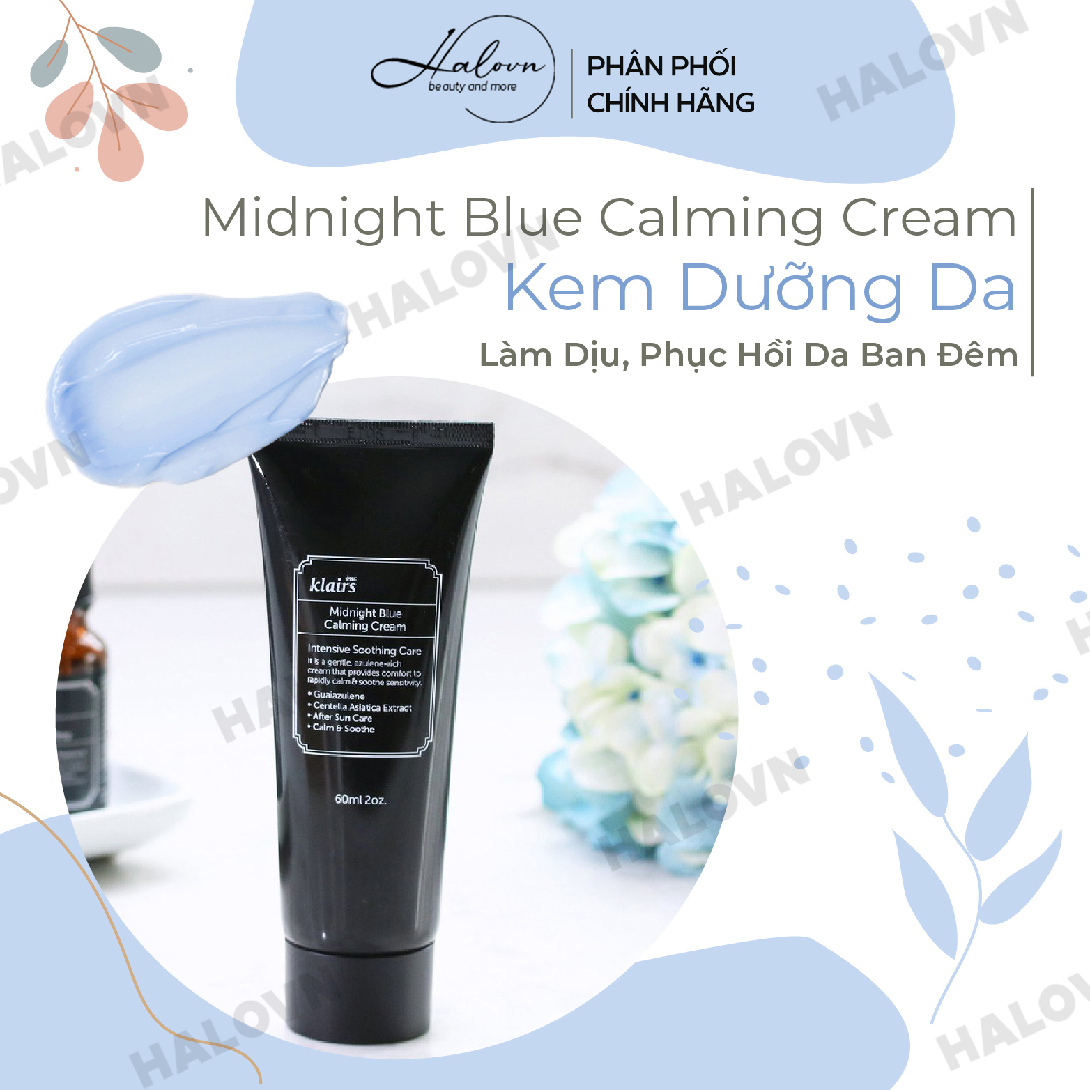 Kem Dưỡng Cấp Ẩm Chuyên Sâu Dear Klairs Midnight Blue Calming Cream 60ml