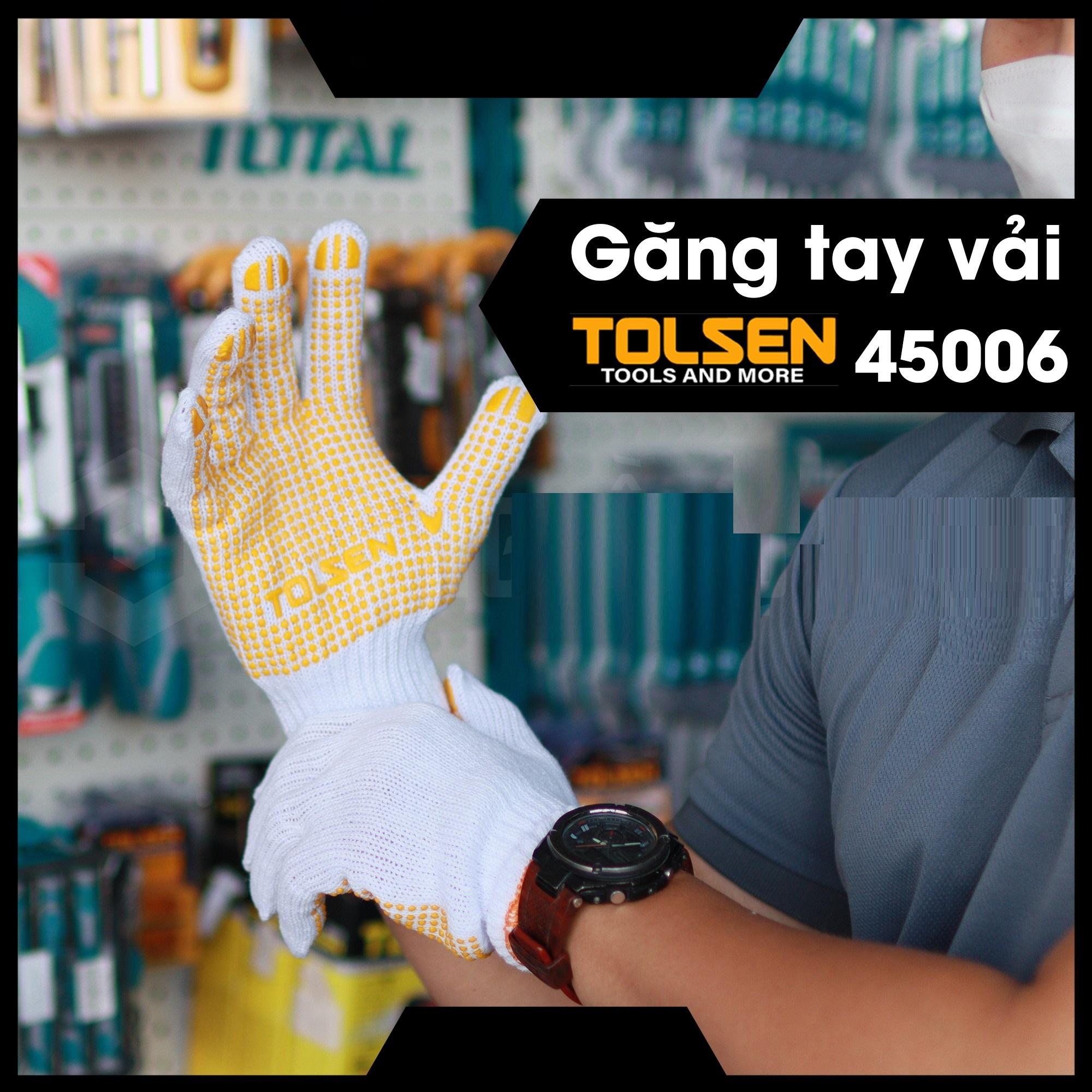 BỘ 12 BAO TAY VẢI CHẤM CAO SU 700g TOLSEN 45006 - HÀNG CHÍNH HÃNG