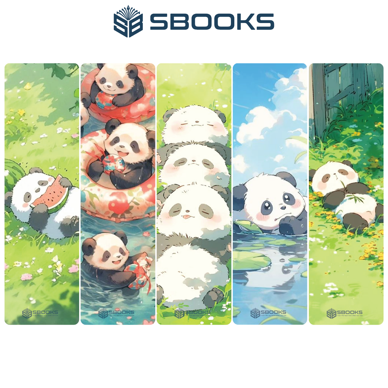 5 Cái Bookmark Kẹp Sách, Dấu Trang Hoạ Tiết Gấu Trúc  - SBOOKS