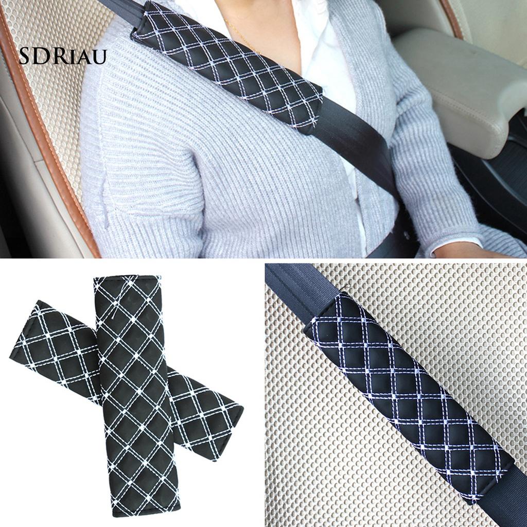 1 Cặp Đệm Bọc Dây Đai An Toàn Bằng Da Giả Mềm Mại Cho Xe Hơi