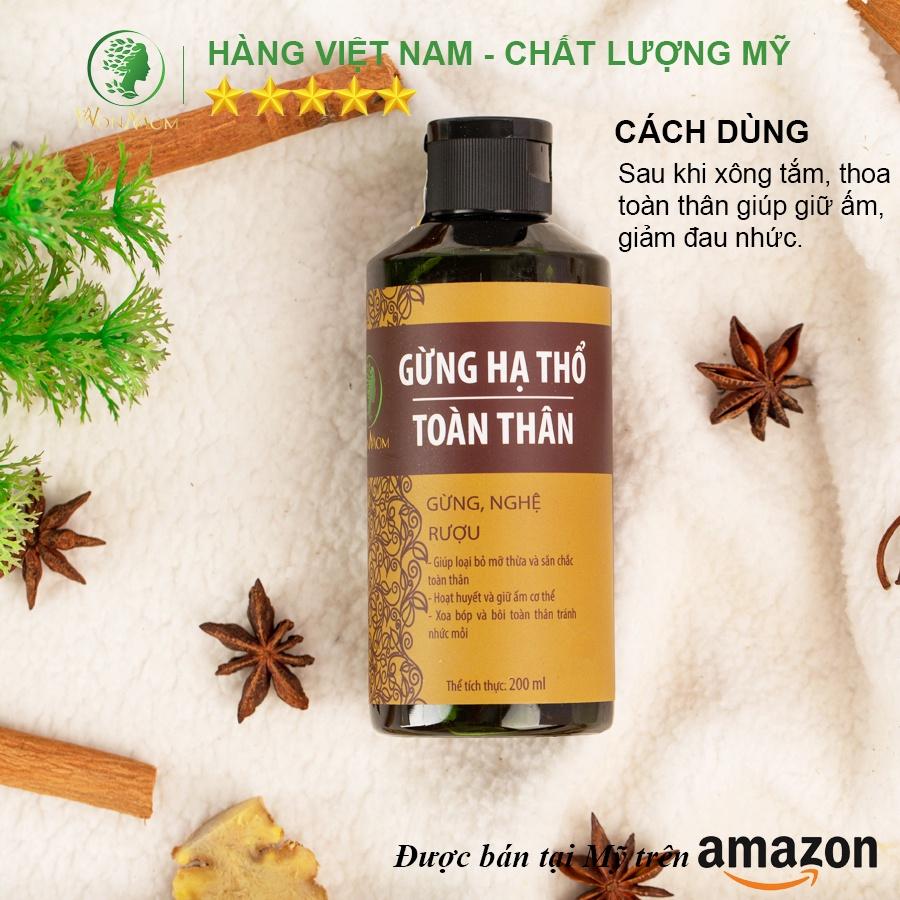 Gừng toàn thân hạ thổ massage giảm đau nhức, lưu thông khí huyết Wonmom 200ml