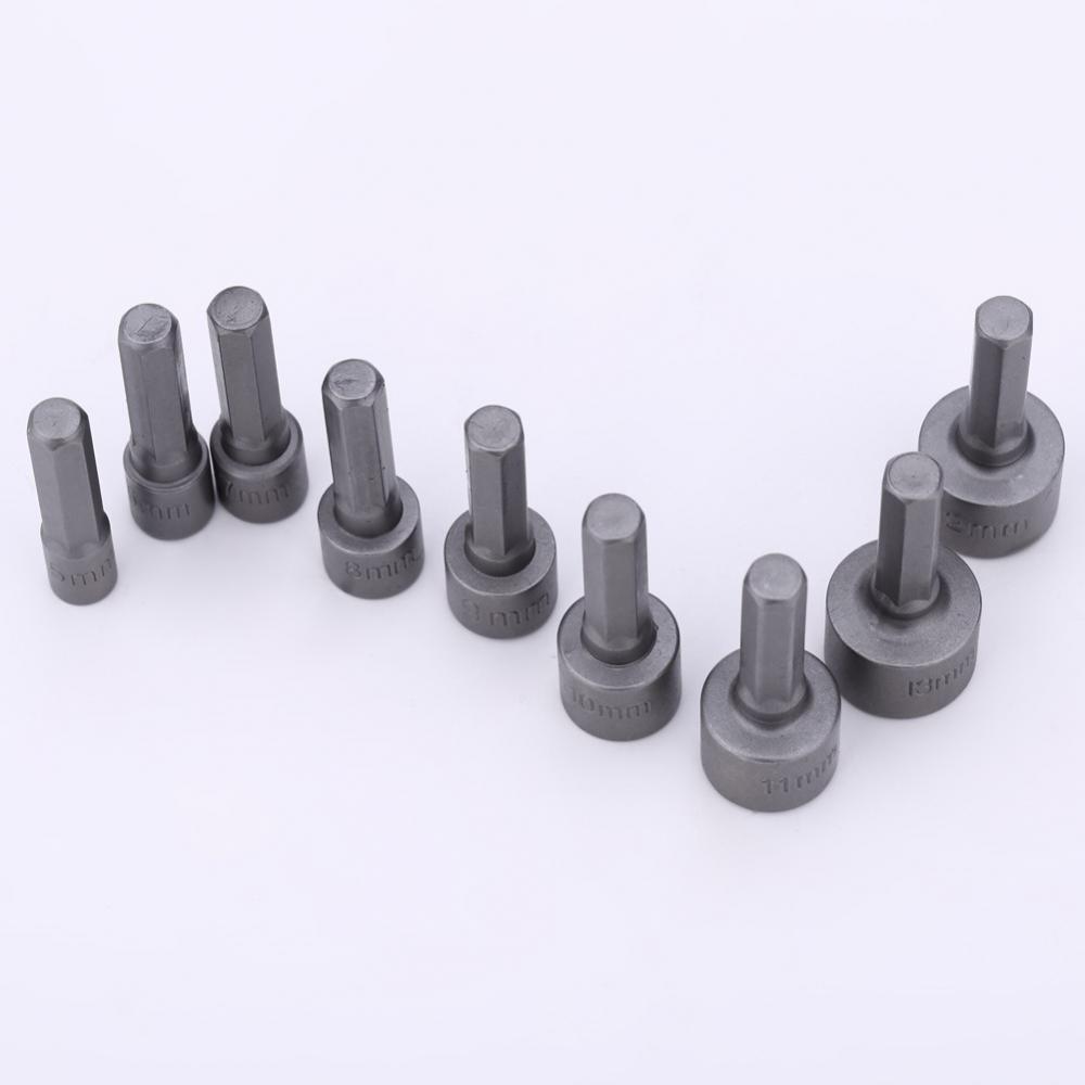 9/14pcs Strong Power Nut Driver Hex Socket Screwdrivers Set 5-13mm Screw Driver Air Nuts Spanner 1/4" Shank DIY Household Woodworking Tools