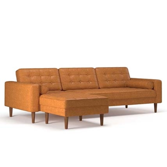 Ghế Sofa Góc L Leather Corner Da Nâu SFG22