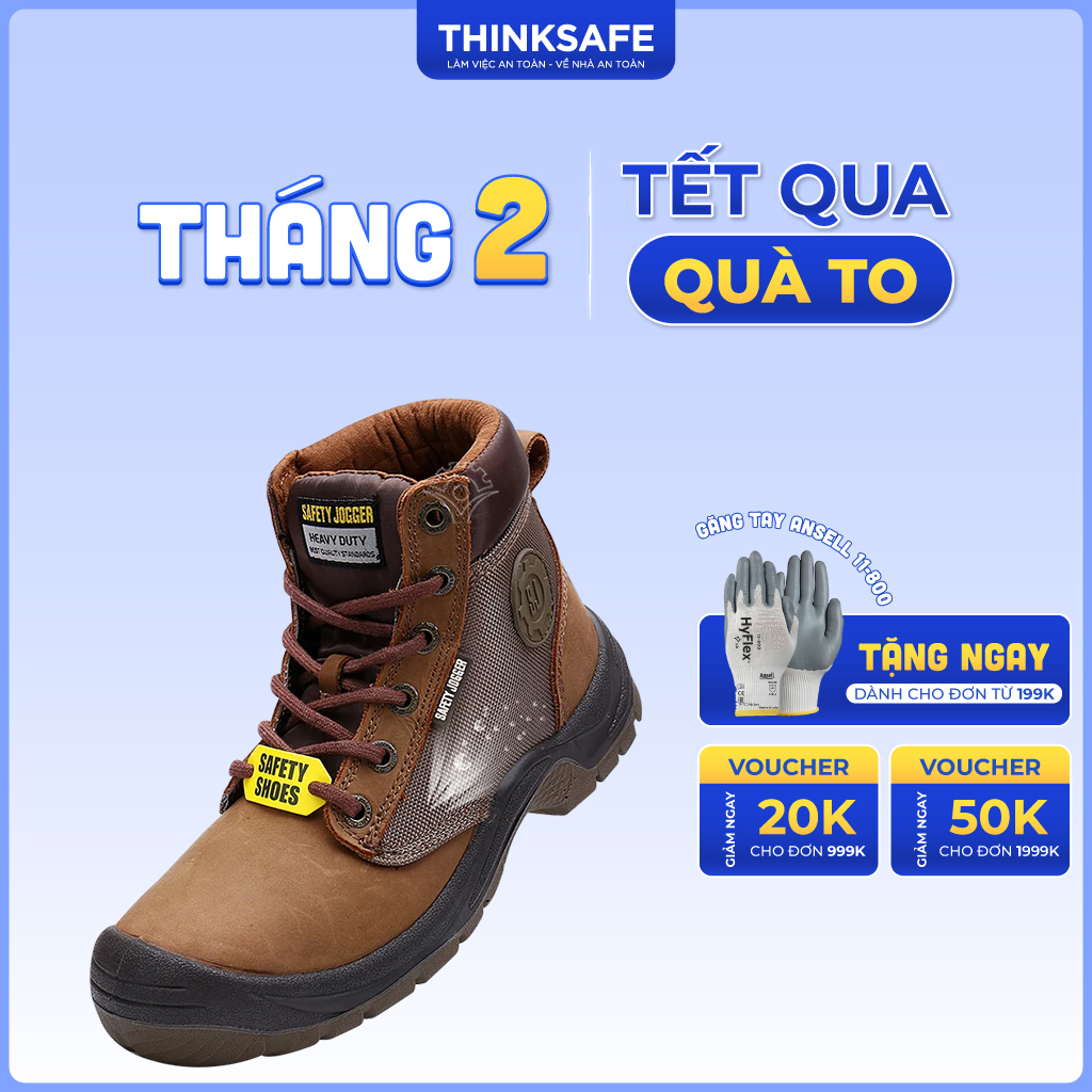 Giày bảo hộ lao động Safety Jogger Dakar S3 da thật, chống nước, chống đinh, chống tĩnh điện, cao cổ - Thinksafe