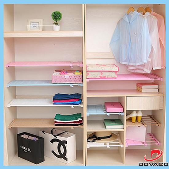 Kệ chia ngăn tủ không cần khoan bắt vít dài 74-135cm rộng 24cm