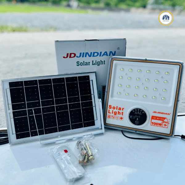 Đèn năng lượng mặt trời cảm biến chống trộm 100w Jindian JD-N100