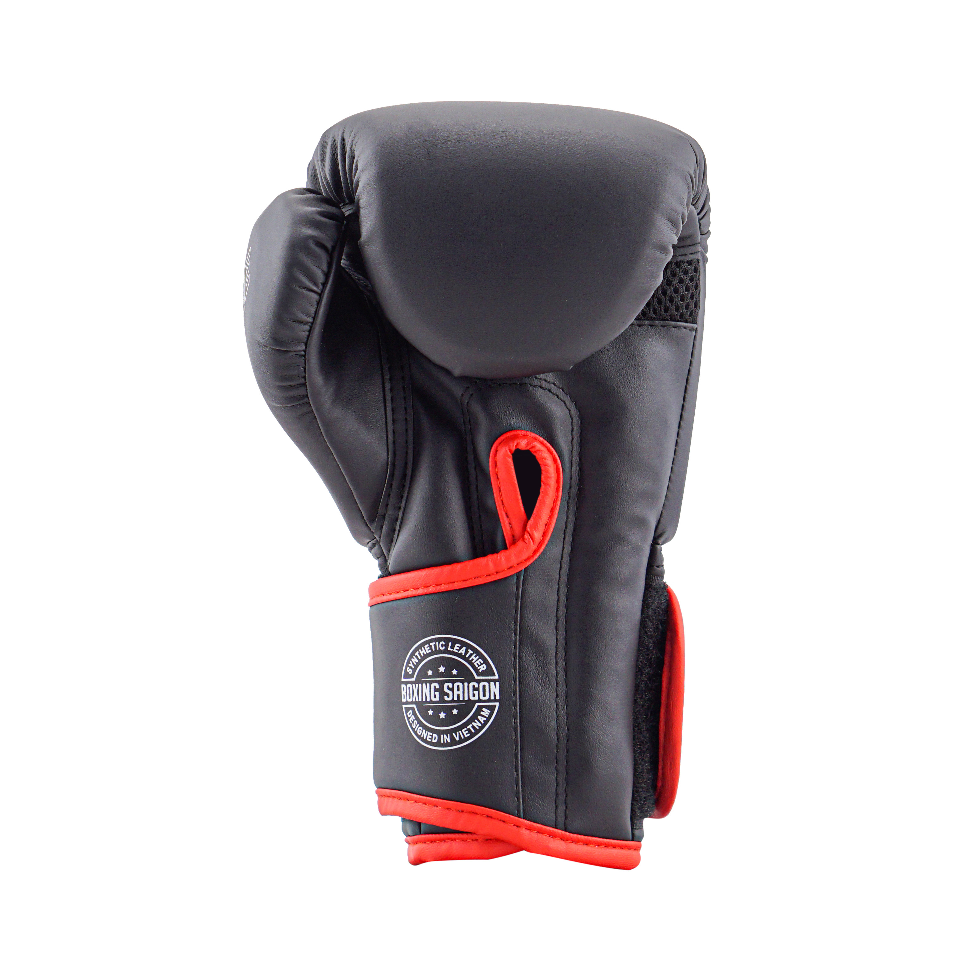 Combo Găng Tay Boxing Saigon + Băng Tay 4m5 (tặng túi rút) -  Đen đỏ