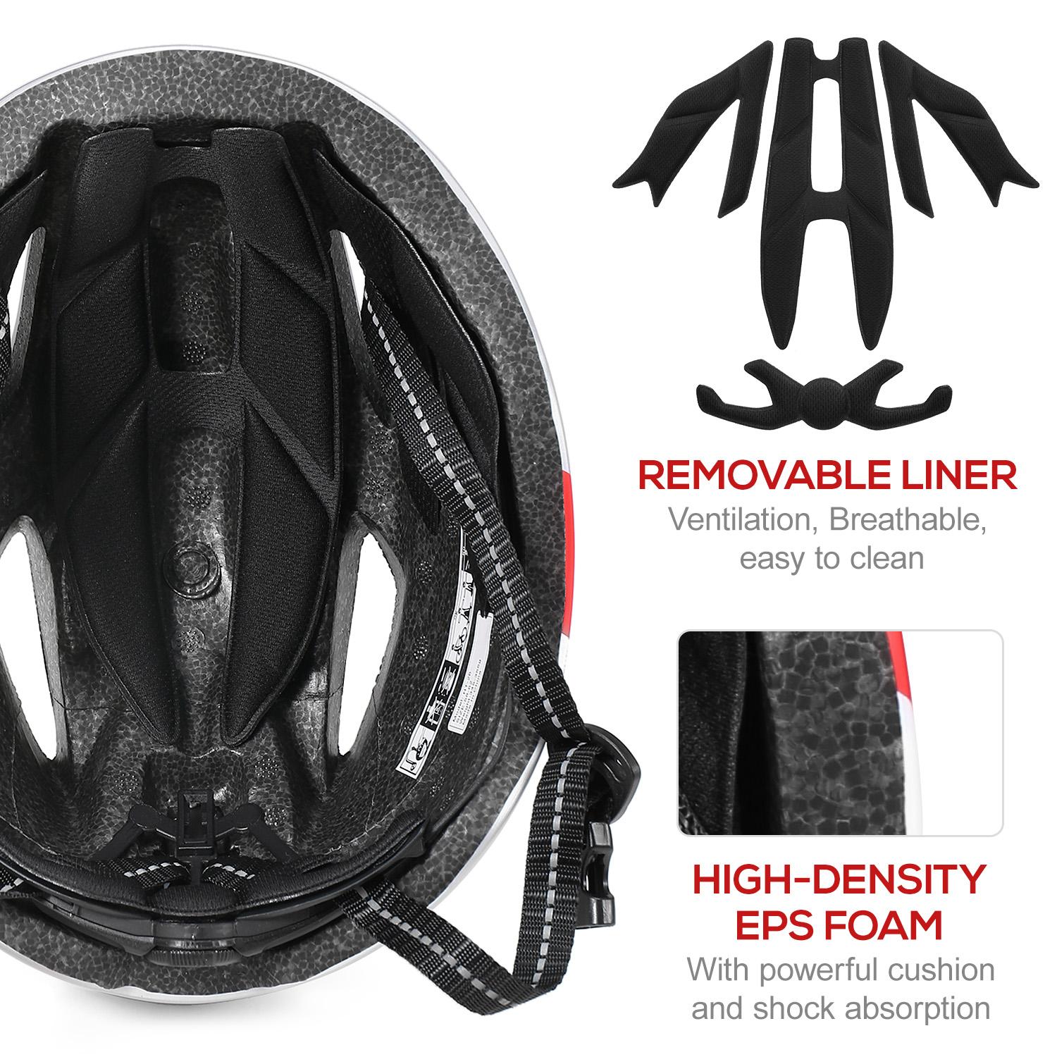 Mũ bảo hiểm đi xe đạp xe máy có đèn chiếu sáng phía sau, kèm tấm kính chống UV