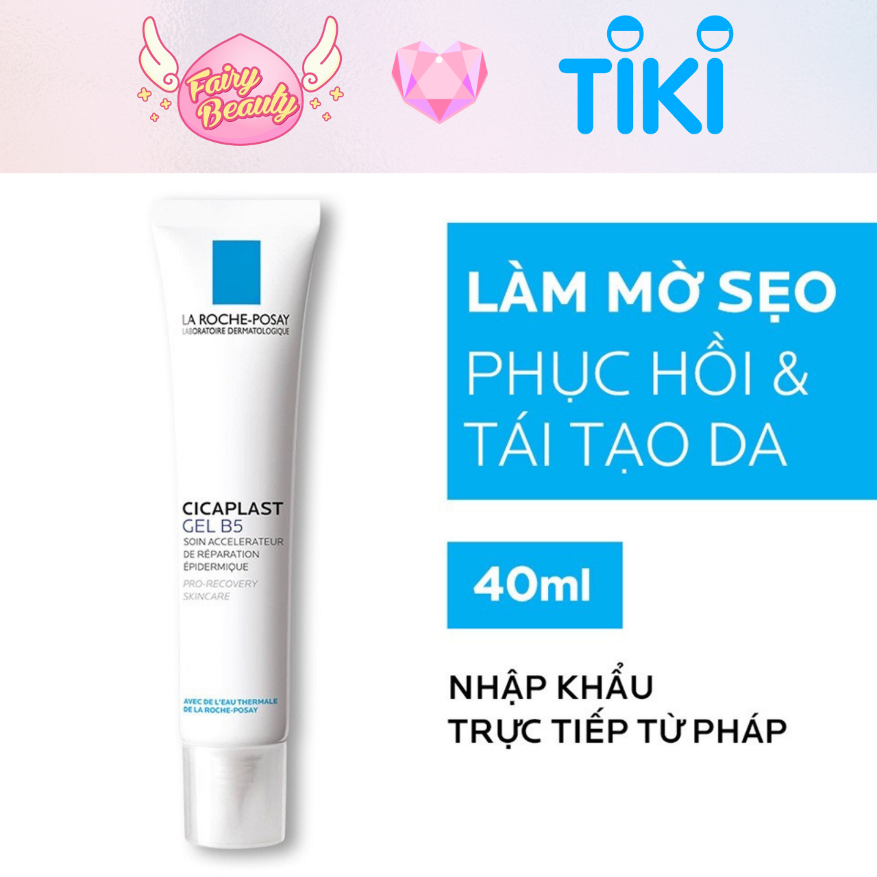 [LA ROCHE-POSAY] Gel Dưỡng B5 Giúp Làm Mờ Sẹo &amp; Phục Hồi Làn Da Dành Cho Người Lớn Và Trẻ Em Cicaplast Gel B5 40ml