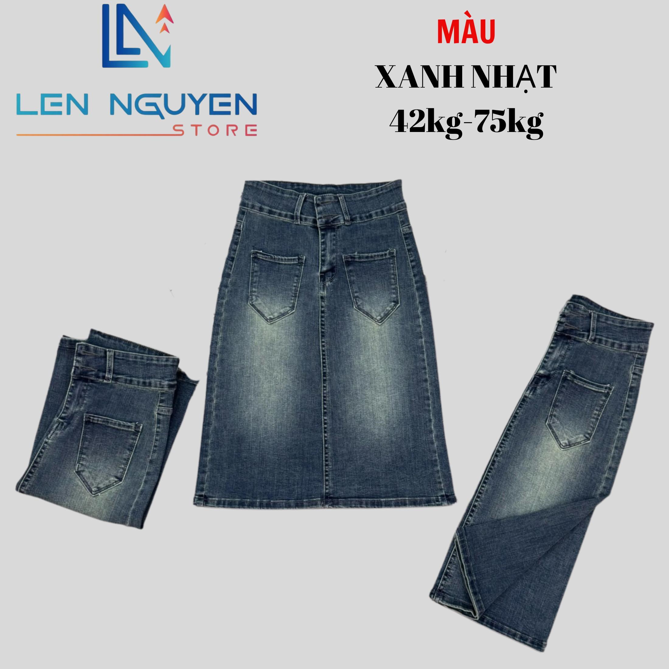 CV1_ Chân Váy Dài 61cm ,Dài Qua Gối. Thiết Kế 43kg đến 75kg Vải Cao Cấp Co Giãn ,Mềm Mịn Nữ - Xanh Đậm