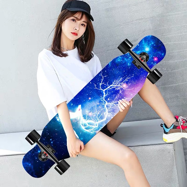 Ván Trượt Dài Mặt Nhám Dance LongBoard Cỡ Lớn cho Nữ, Kích Thước107cm, Gỗ ép 7 Lớp  (Giao Màu Ngẫu Nhiên)