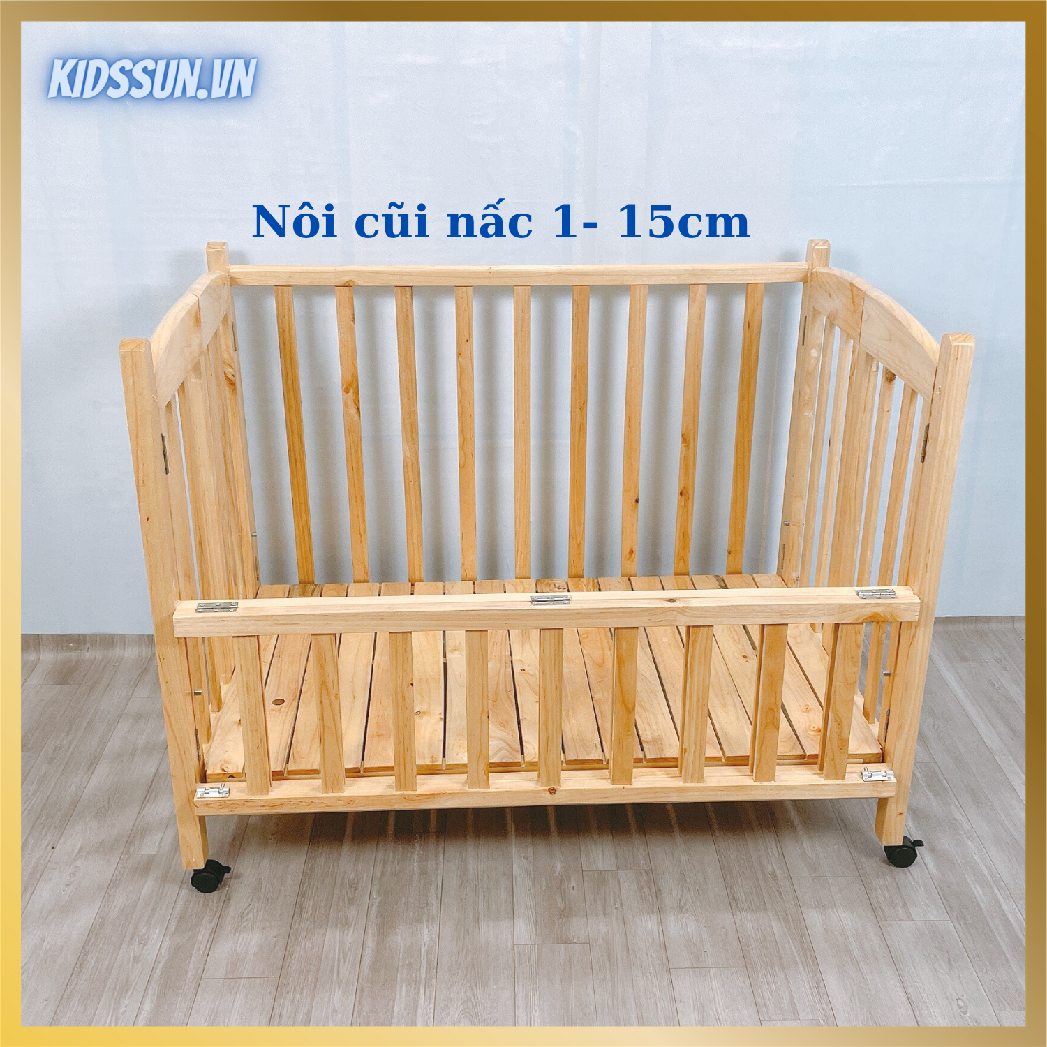 Nôi Cũi Gỗ Quế Màu Tự Nhiên Giường Cũi Cho Bé Kích Thước [120x80x96cm] Chịu Tải Lên Tới 60kg Dùng Cho Bé Tớ 3 4 Tuổi Tặng Kèm Bánh Xe Hàng Xuất Khẩu