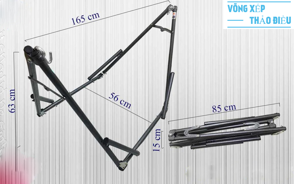 Bộ võng xếp cho trẻ em sơn tĩnh điện thép phi 32