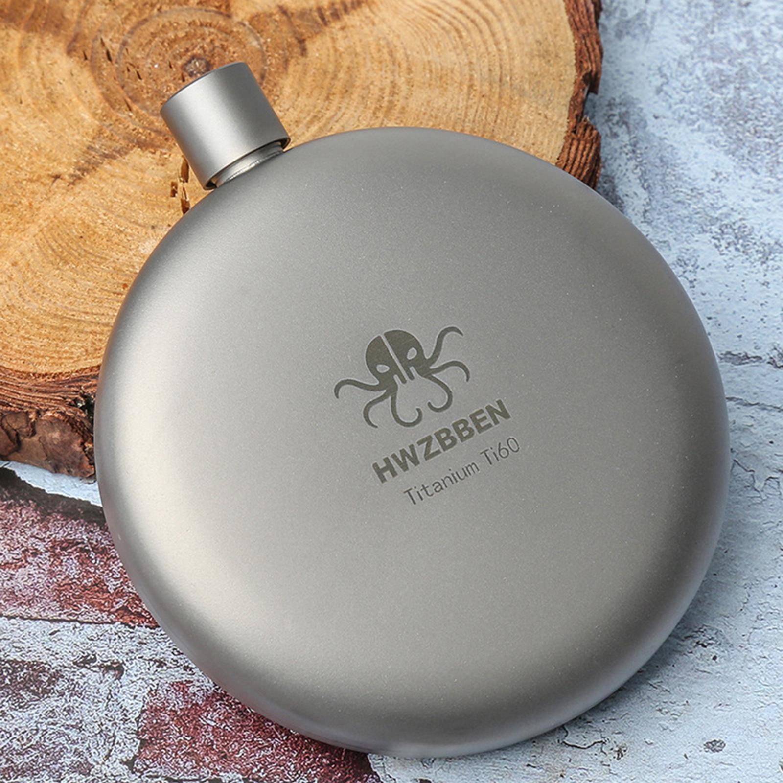 170ml Titanium Hip Flagon Ultralight Pocket for Outdoor Hiking Camping