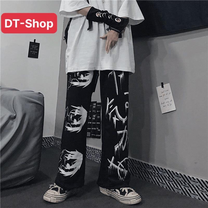 Quần Ống Suông Nam Nữ Mẫu Mới FREESHIP Quần kiểu ống rộng in Hình Phong Cách Nhật Bản Trẻ Trung Năng Động