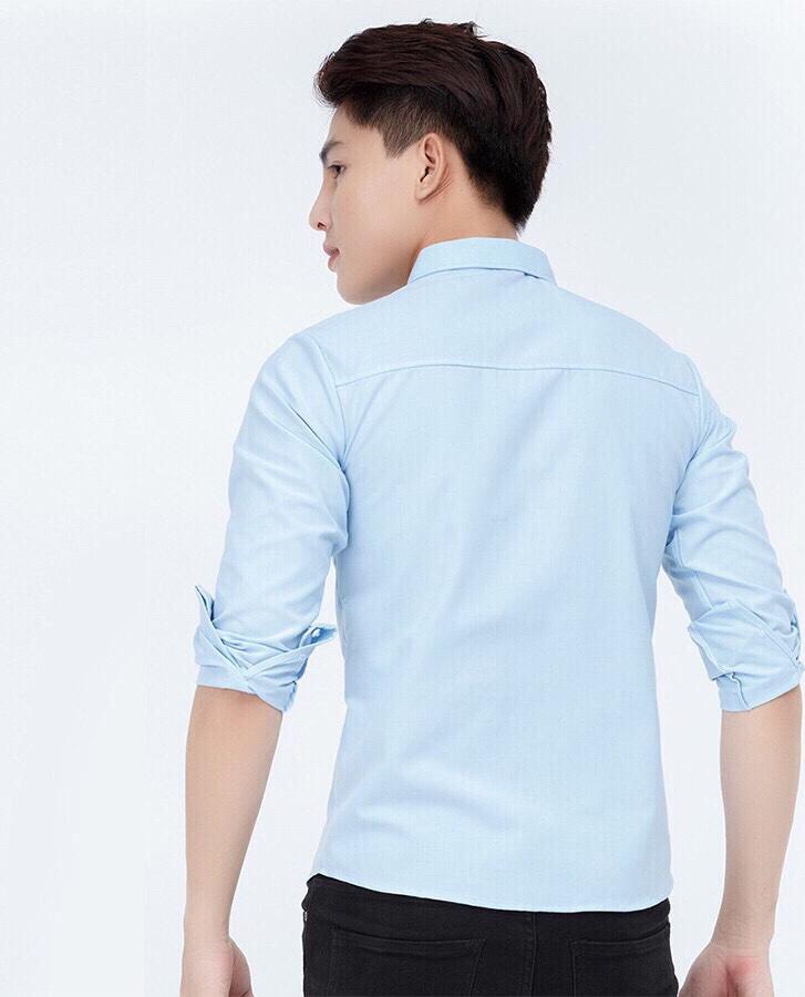 Áo Sơ Mi Nam KOJIBA Dài Tay Xanh Nhạt Dáng Slimfit Hàn Quốc