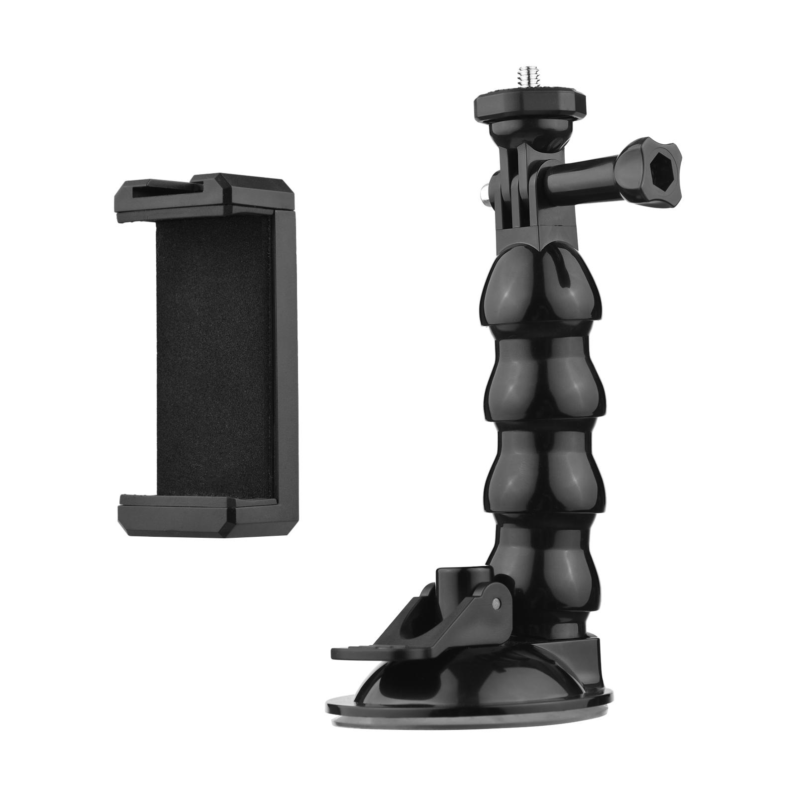 16cm Flexible Suction Cup Mount Windshield Suction Cup Phone Mount 360°Rotatable 1/4 Inch Screw Hole with Phone Holder
