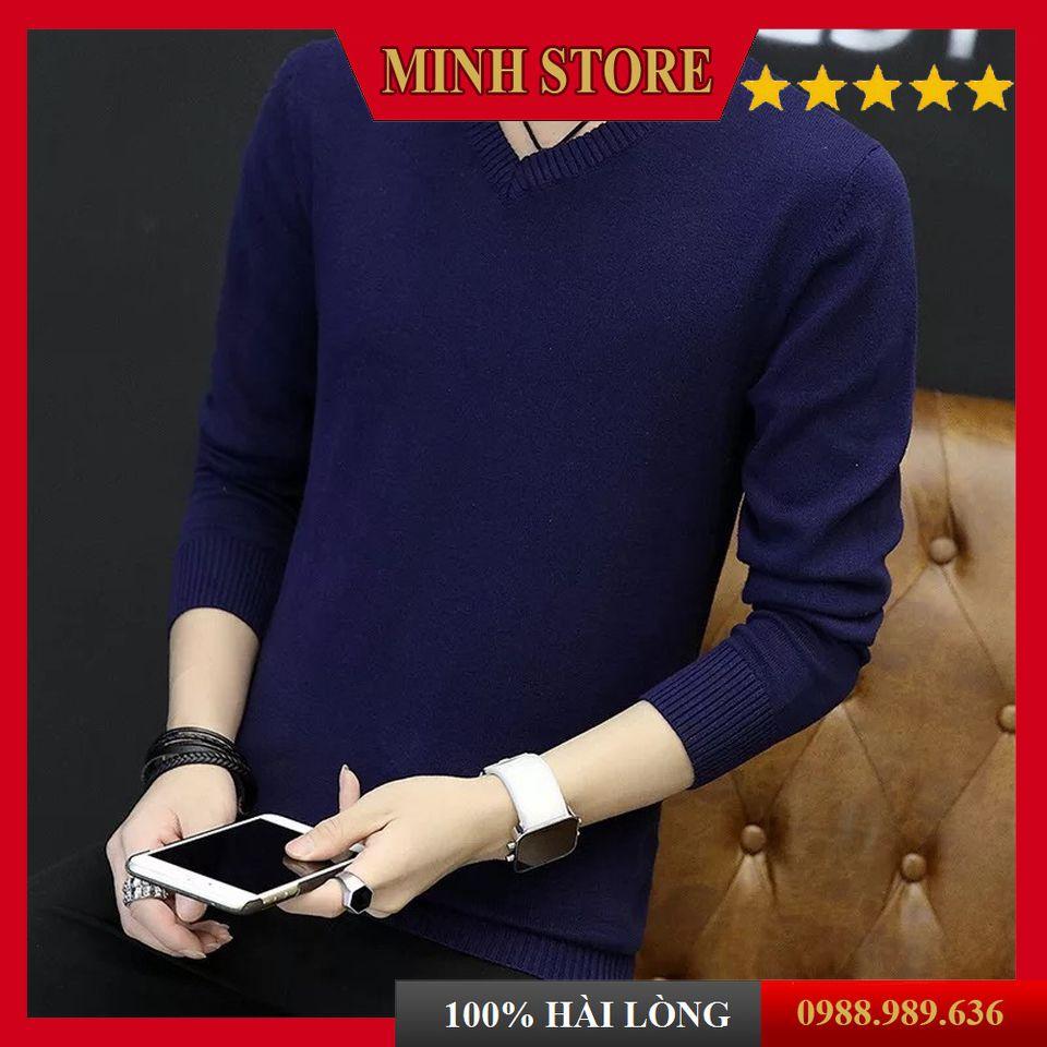 Áo len nam cổ tim kiểu dáng trẻ trung, áo len nam phong cách Hàn Quốc xu hướng Slim AL02 - MINHSTORE