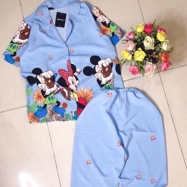 Đồ Bộ Pijama Lụa Siêu Mát Họa Tiết Hoạt Hình Dễ Thương Dưới 55kg