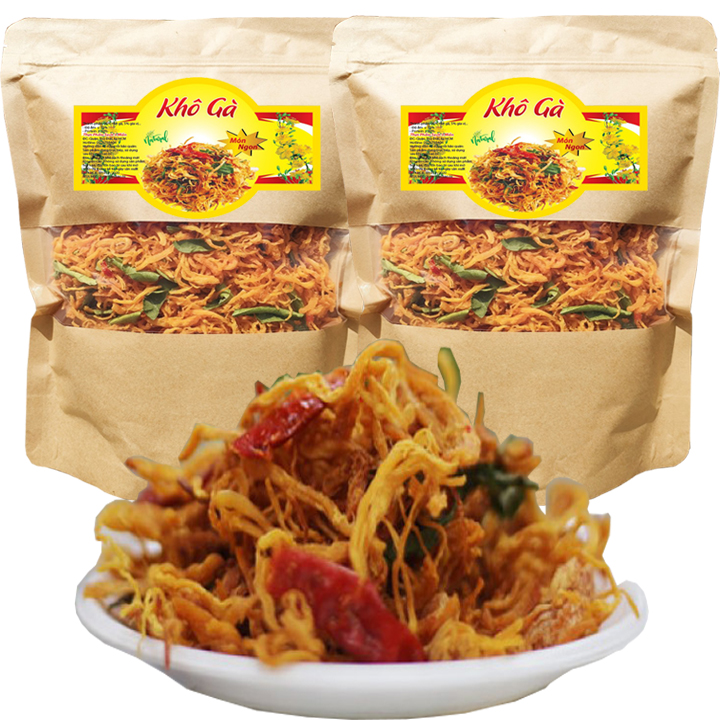 1 KG KHÔ GÀ LÁ CHANH LOẠI CAO CẤP TLP - 2 TÚI ZIP 500G