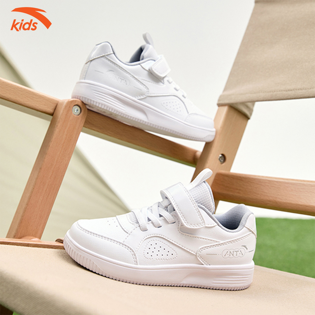 Giày đế bằng bé trai Anta Kids kiểu dáng đường phố năng động, quai dán tiện lợi 332319982S-3