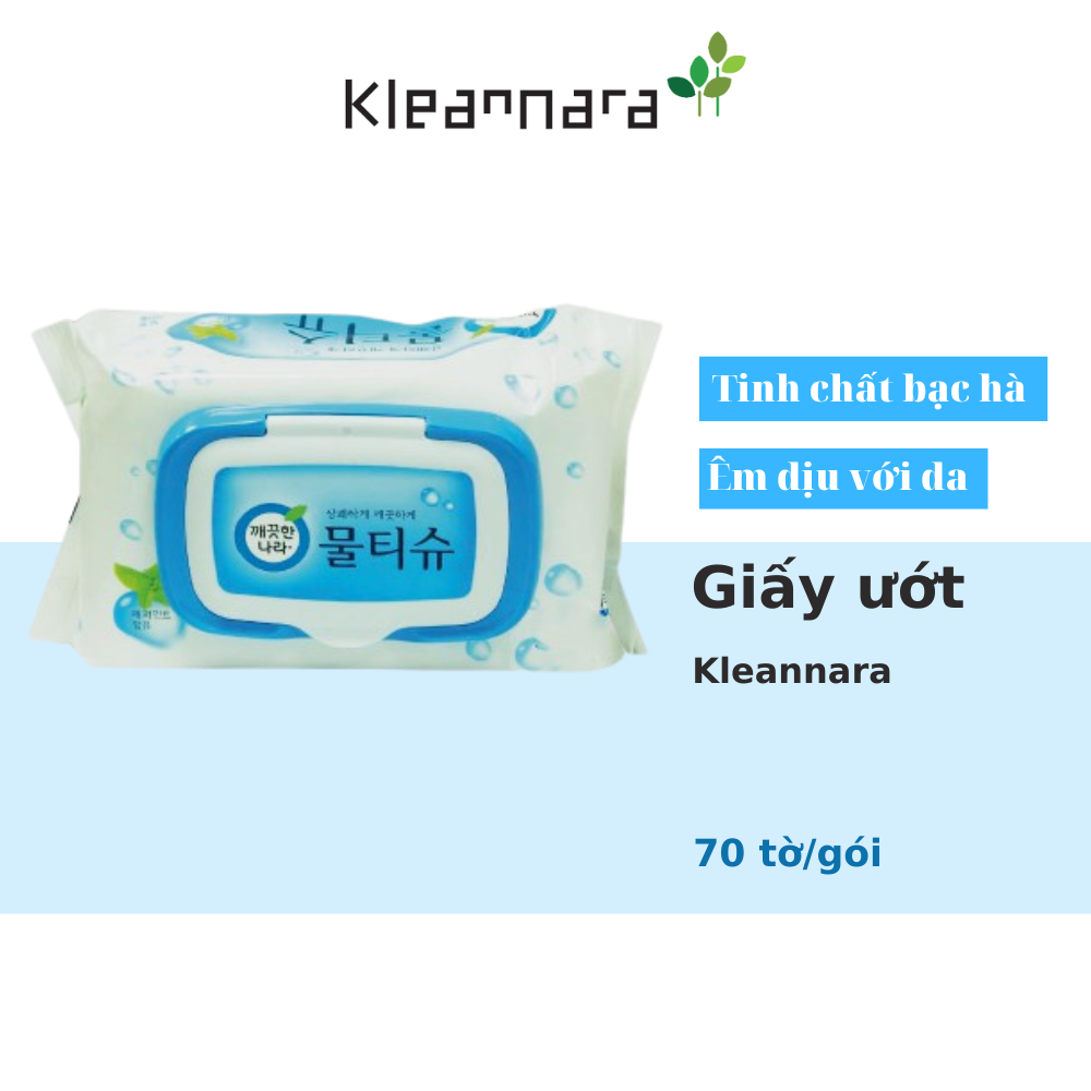 KHĂN VỆ SINH GIẤY KLEANNARA PEPPERMINT WET TISSUE CAP HƯƠNG BẠC HÀ