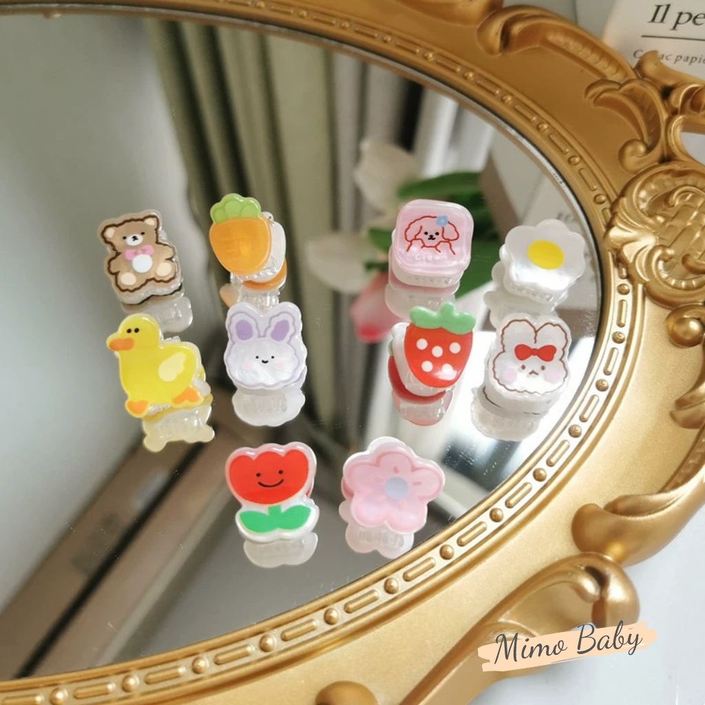 Set 3 kẹp tóc màu kẹo siêu đáng yêu cho bé gái KT39 Mimo Baby