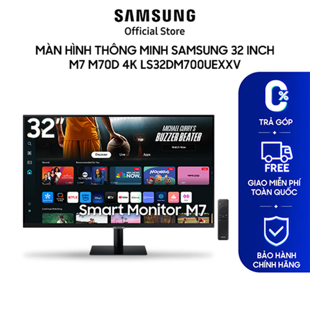 Màn Hình Samsung 32 inch M7 M70D 4K LS32DM700UEXXV - Hàng chính hãng
