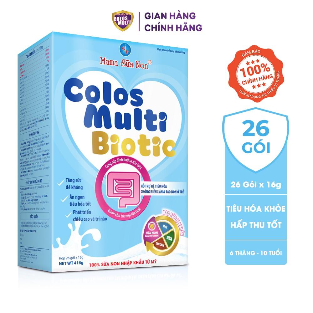 Sữa non Colosmulti Biotic hộp 26 gói x 16g chuyên biệt cho trẻ táo bón, tiêu hóa kém