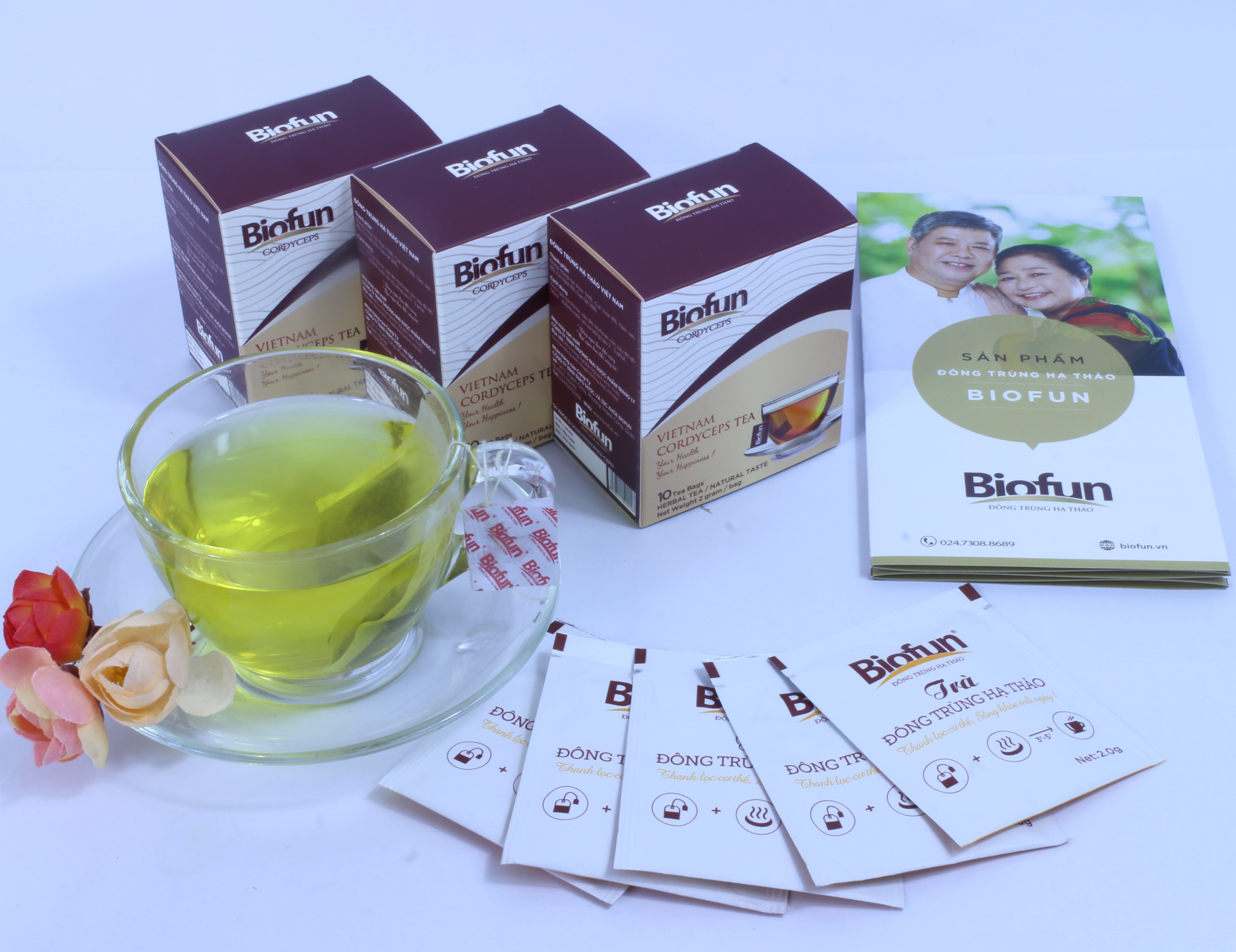 Trà đông trùng hạ thảo Biofun 10 túi lọc - Trà thượng hạng bổ dưỡng cho sức khỏe