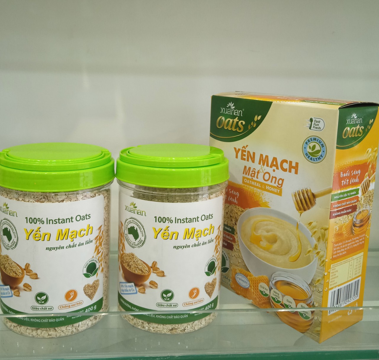 Combo 2 Hộp Yến Mạch Nguyên Chất Ăn Liền Xuân An [ko đường] 400G(Tặng Kèm 2 Túi Yến Mạch 150G)