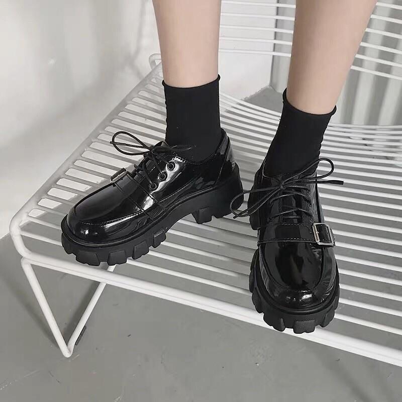 Giày bốt bôt boots thấp cổ ulzzang đế cao quai ngang cá tính