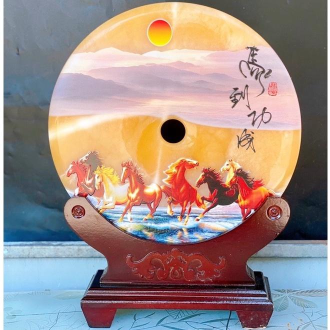 Đồng Điếu Mã Đáo Thành Công Đá Hoàng Long In 3D  - Đường Kính 30cm